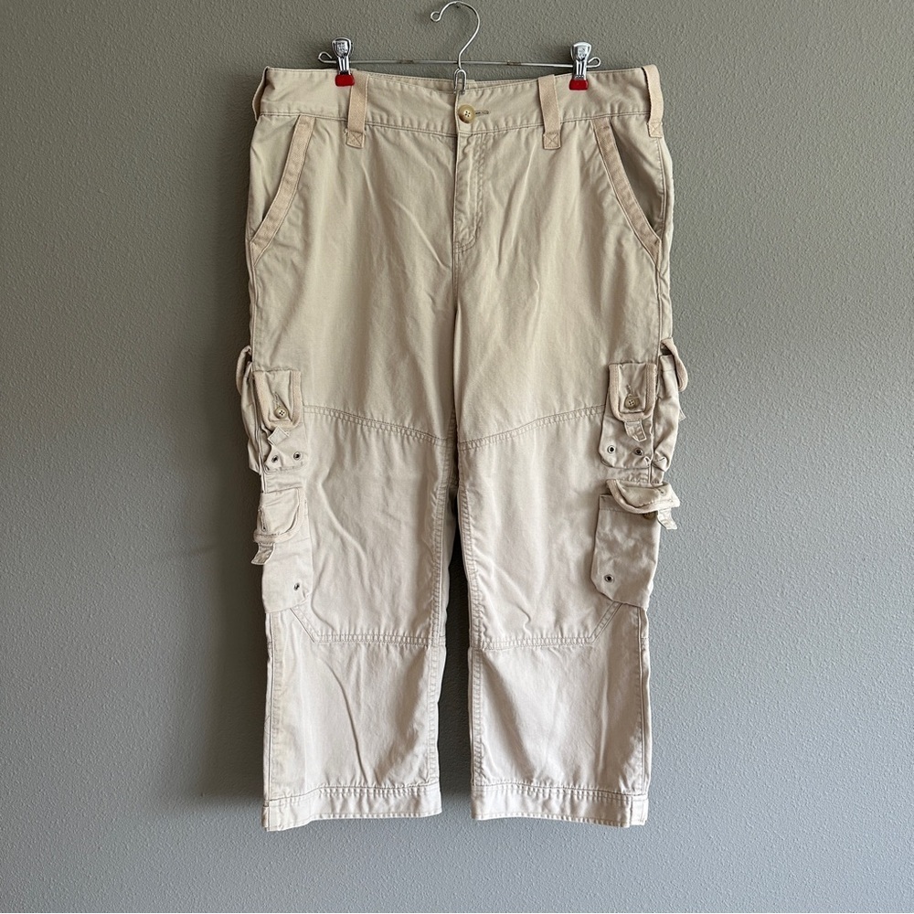 Vintage Ralph Lauren Jeans Company Khaki Cargo Crop Pants 14